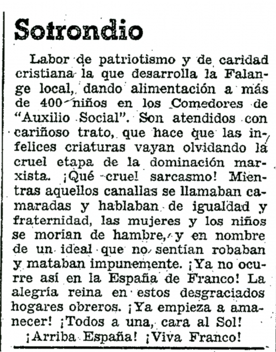 Comedores de Axuilio Social, Sotrondio 1937 Comedores de Axuilio Social, Sotrondio 1937