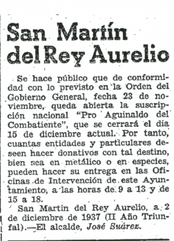 "La Nueva España", 12 de Diciembre de 1937