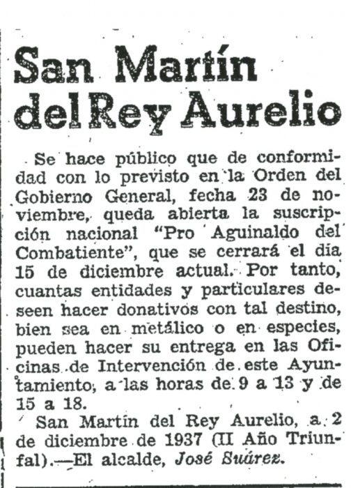 "La Nueva España", 12 de Diciembre de 1937