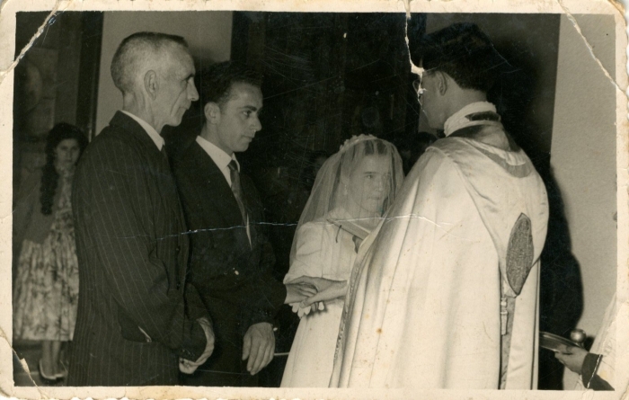 Enlace matrimonial entre Alfredo García y Gelita Miranda, 1956